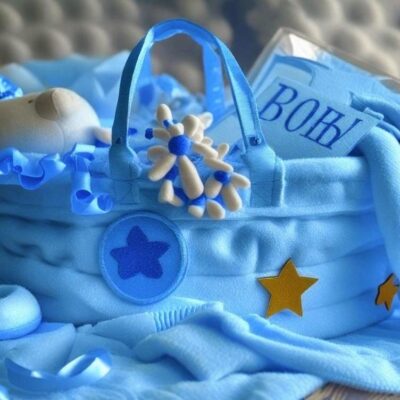 New Born Baby Basket Blue